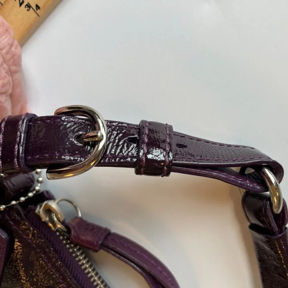 Coach HOBO Shoulder Bag, Purple Patent Leather with HANG TAGS zip close